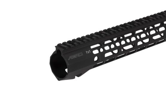 The Aero Precision black R-ONE atlas M-LOK handguard features two QD sling swivel slots